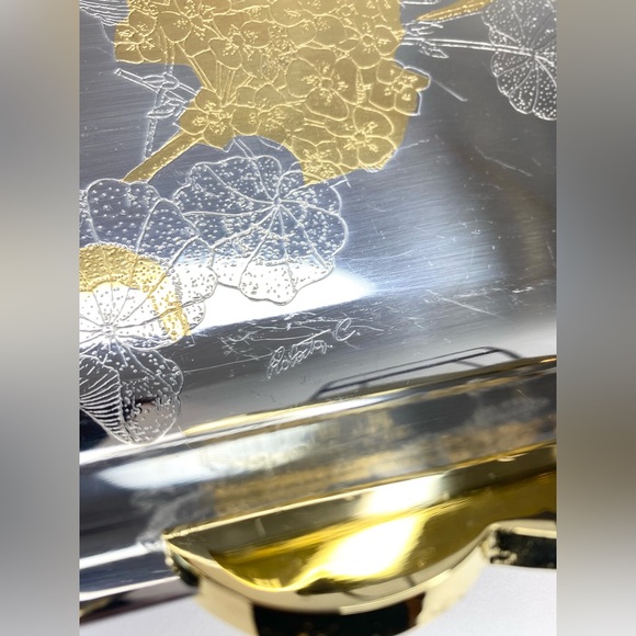 Vintage Italian Gold Tray Gioiel Oro 24K Inox 18/10 Stainless Napkin Holder - Picture 11 of 11